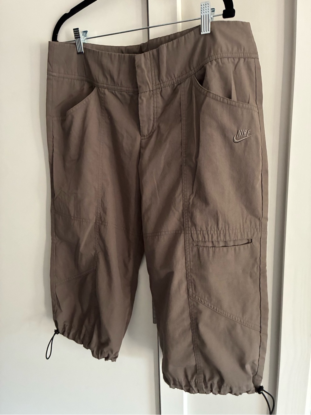 Nike Women's Taupe Utility Cargo Capri Shorts